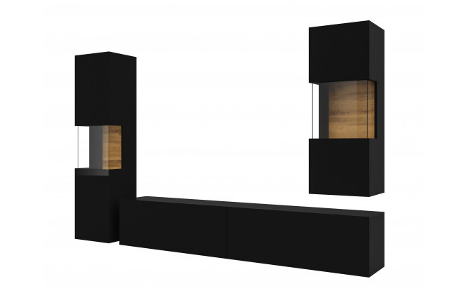 Секция AVA 24WNLM10 Czarny/Dąb Wotan